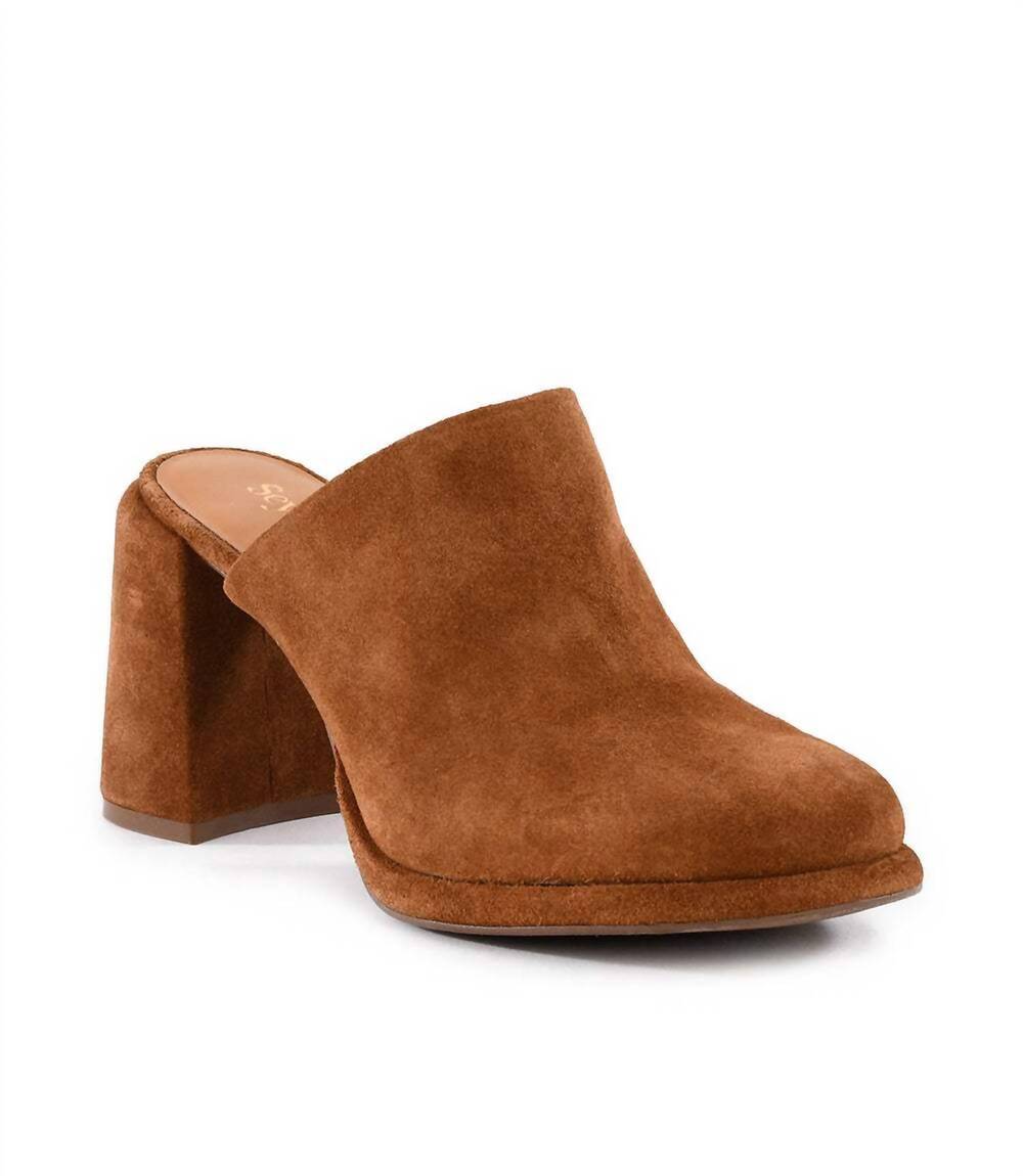 NEW SEYCHELLES women's honor suede high heel clogs in brown